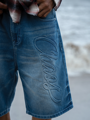 Washed Jorts Light Blue