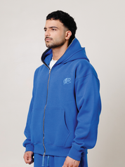 Double Hooded Zipper- Royal Blue
