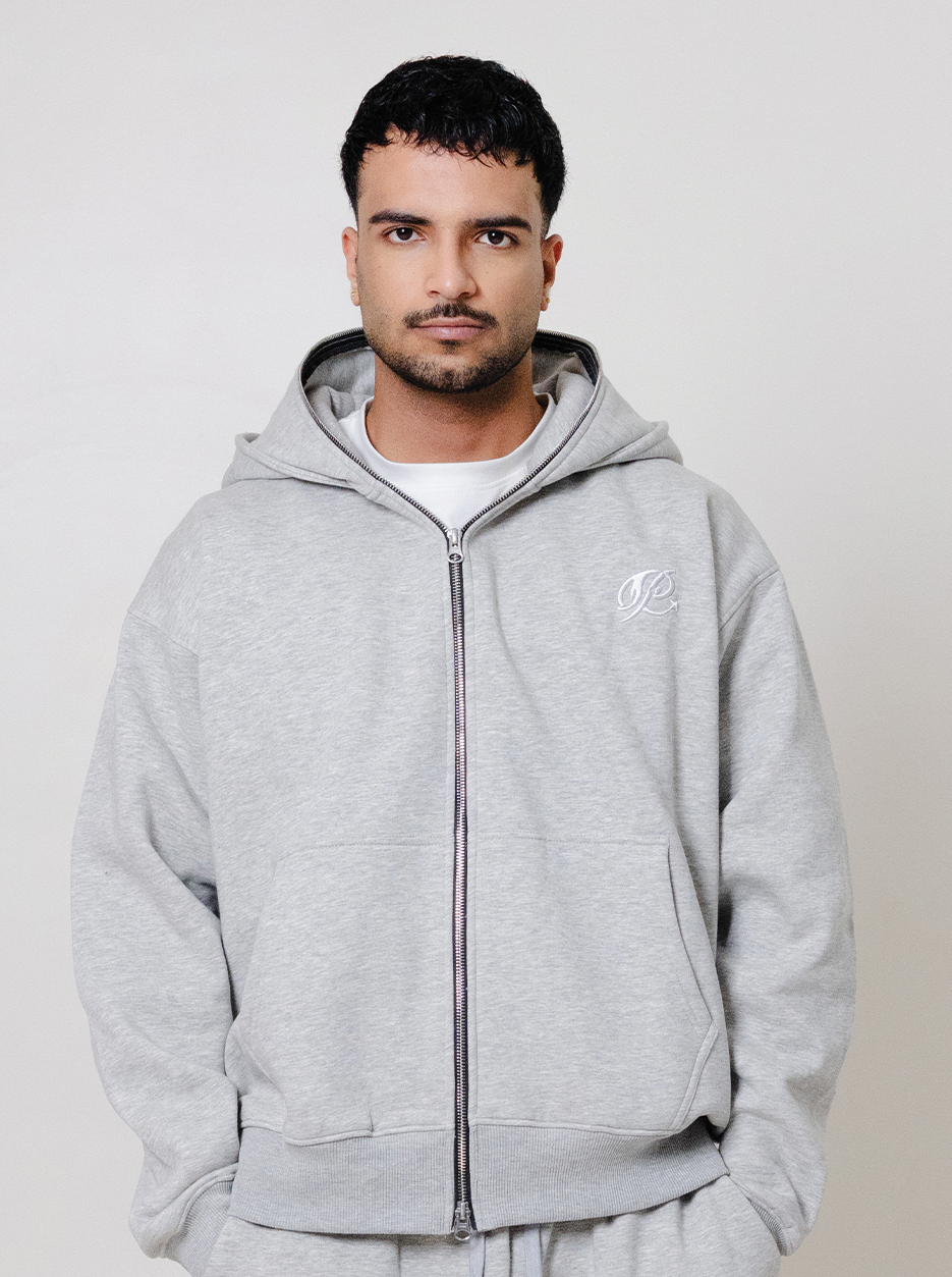 Double Hooded Zipper- Concrete